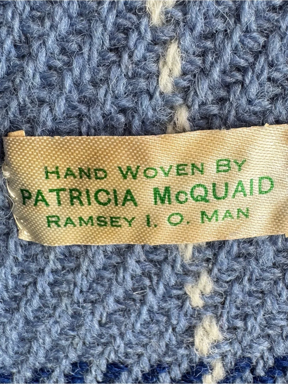 Vintage Manx Tartan Hand Woven Scarf Patricia McQuaid Plaid Fringe 53”
